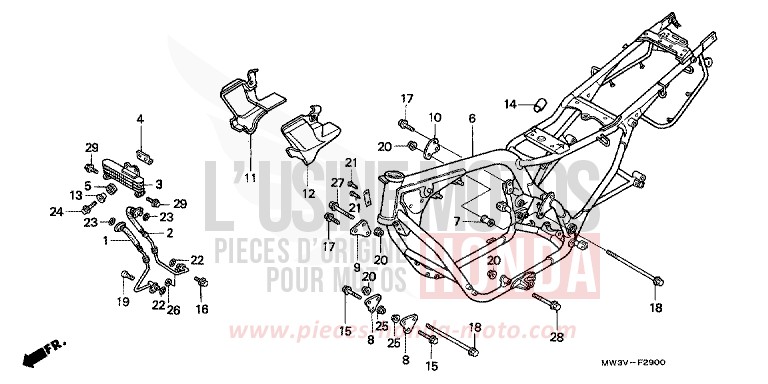 FRAME BODY for CB Seven Fifty BLACK (NH1) from 2001